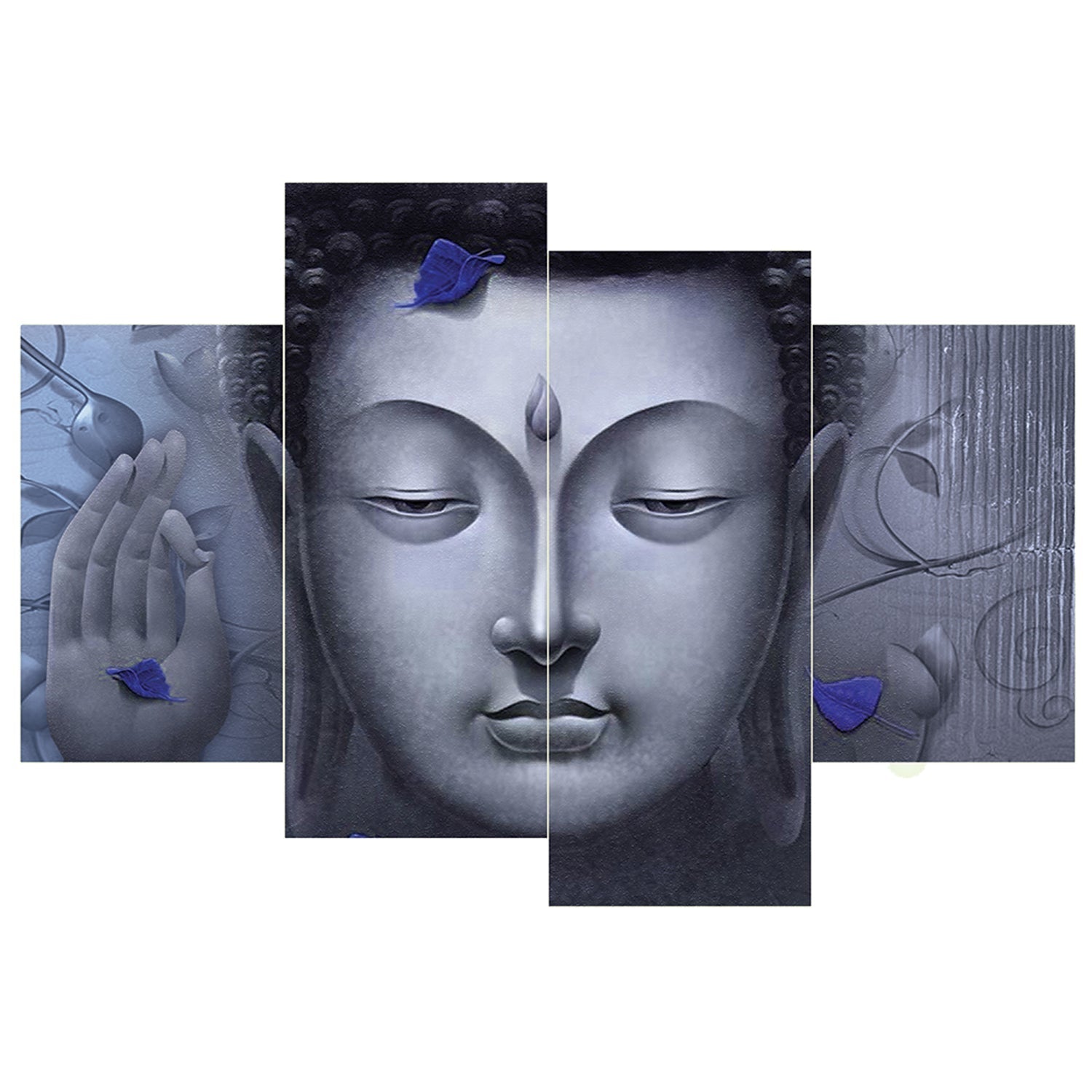 Set of 4 Lord Buddha Premium Sunboard Panels Painting Kafalo