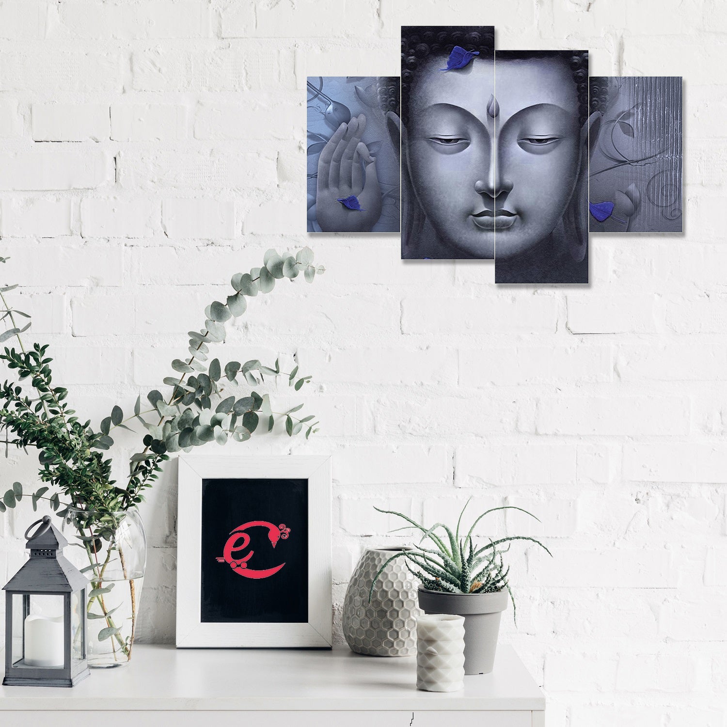 Set of 4 Lord Buddha Premium Sunboard Panels Painting Kafalo