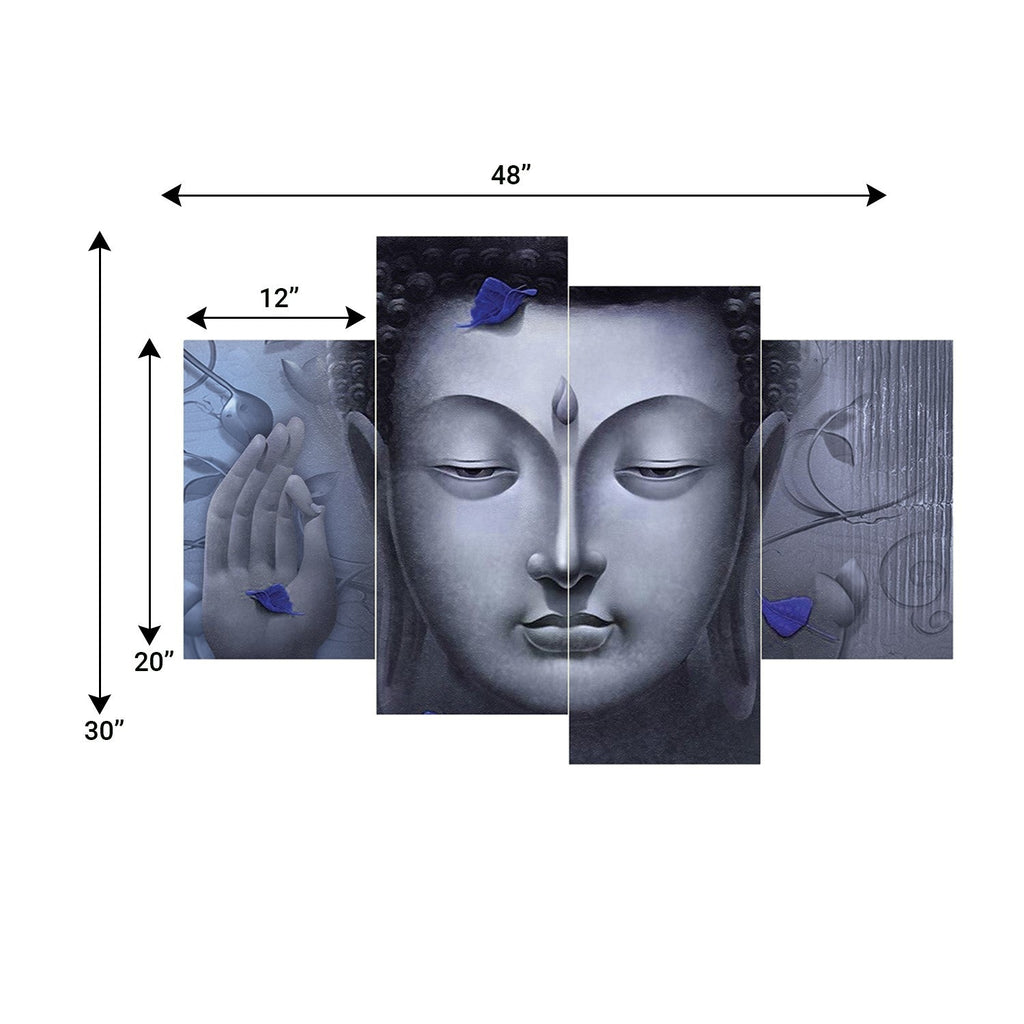 Set of 4 Lord Buddha Premium Sunboard Panels Painting Kafalo