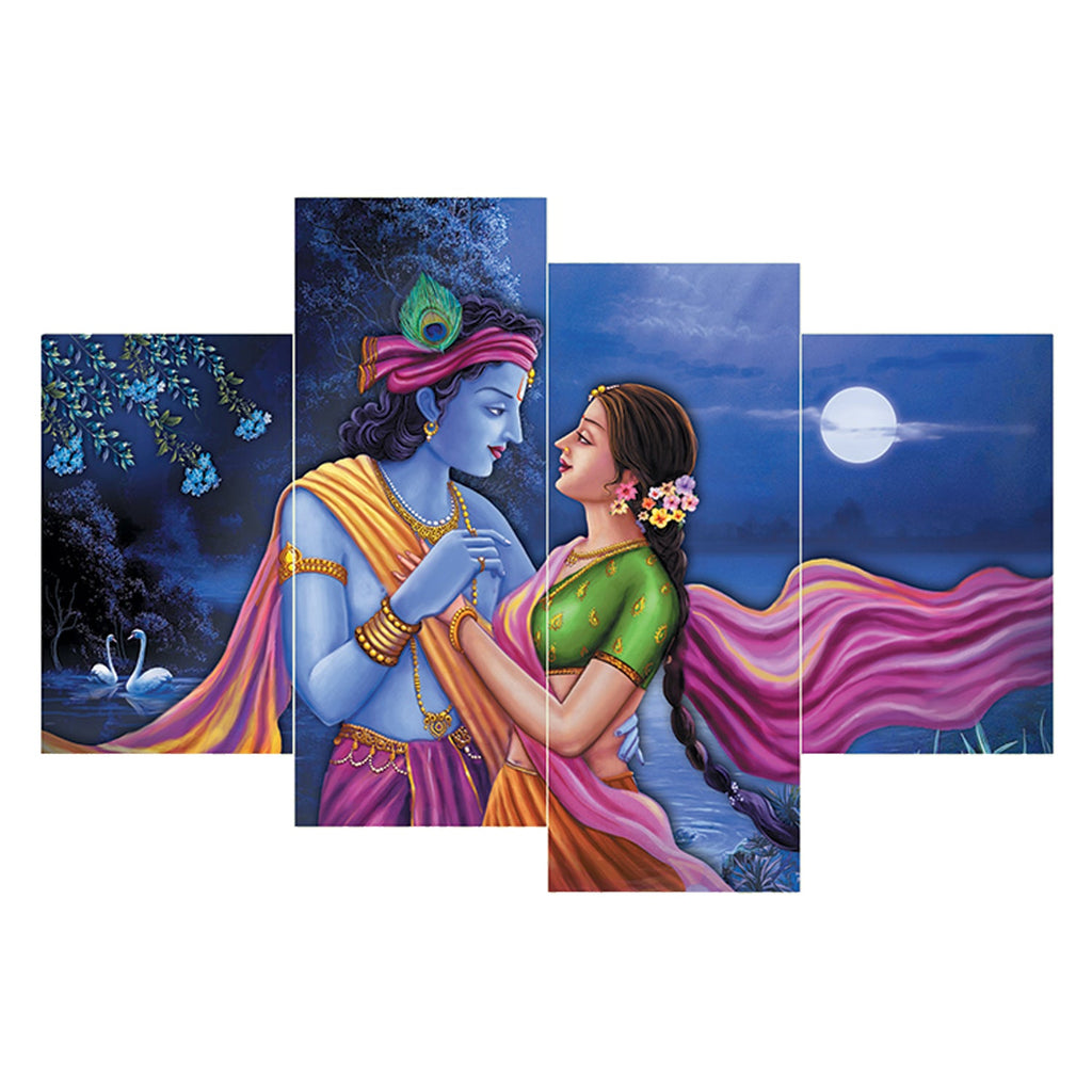 Set of 4 Radha Krishna Premium Sunboard Panels Painting Kafalo