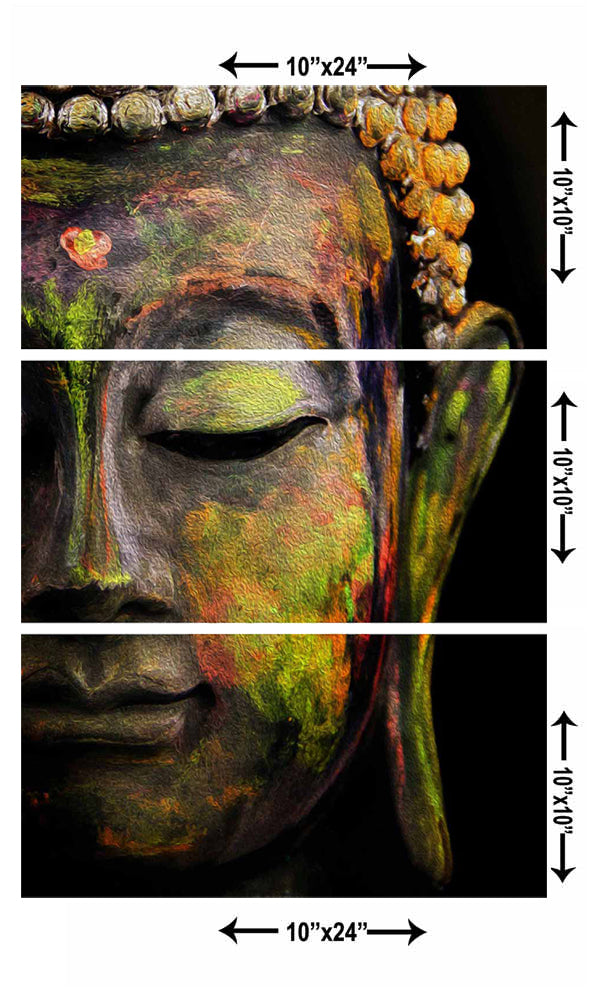 Set of 3 Meditating Buddha Premium Canvas Sunboard Painting Kafalo