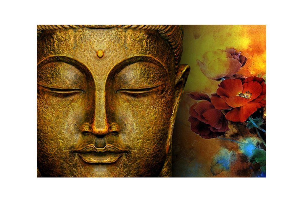 Spritual Buddha Design Self Adhesive Sparkle Coated Painting without frame Kafalo