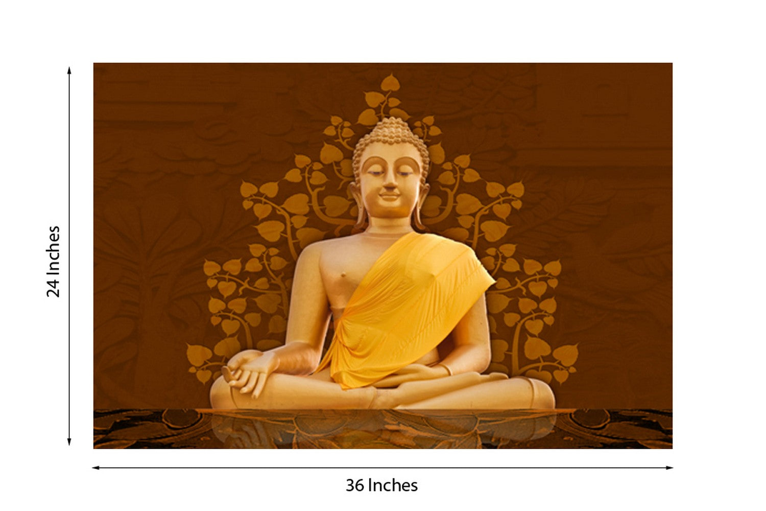 Meditating Buddha Design Self Adhesive Sparkle Coated Painting without frame Kafalo