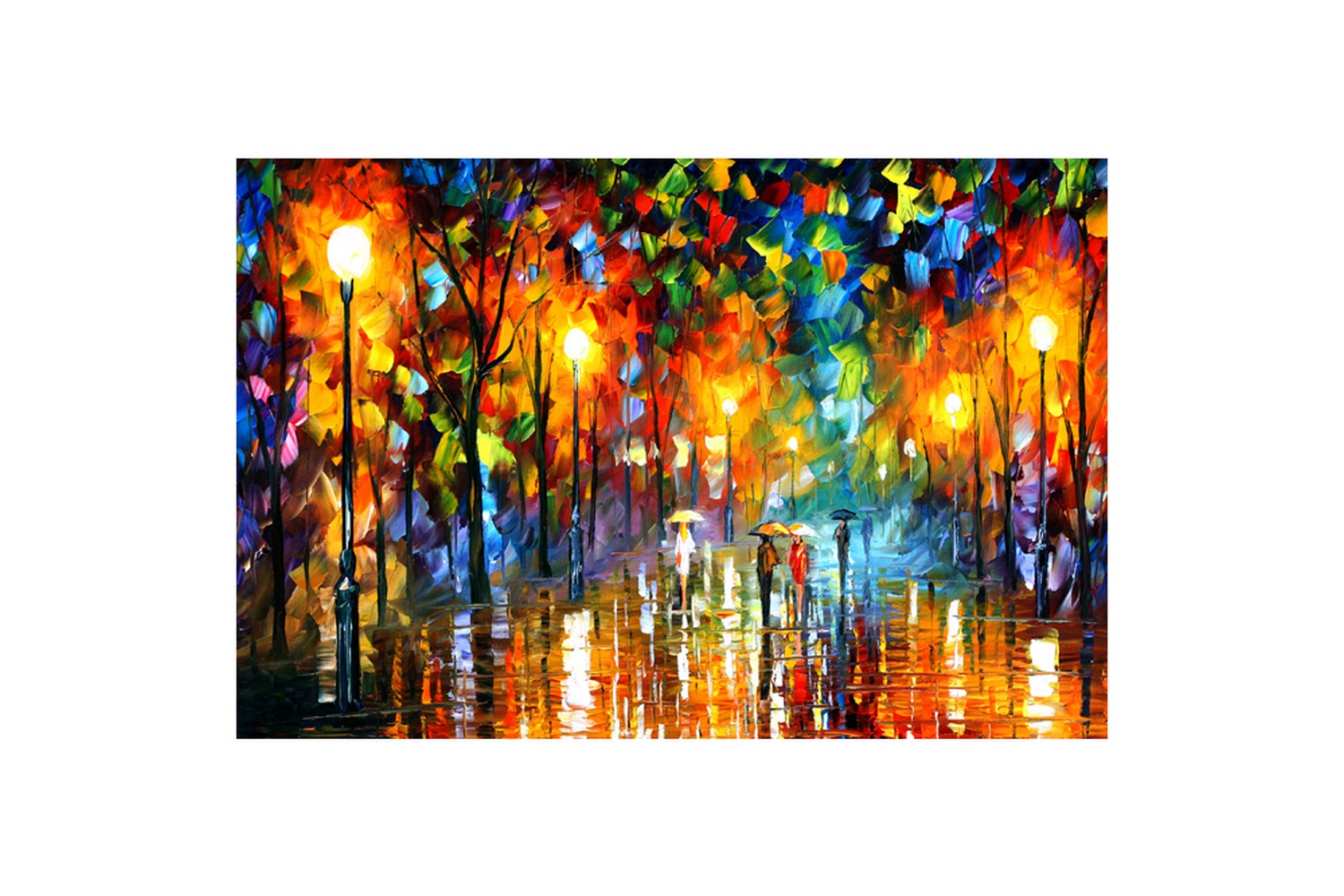 Artistic Rain View Self Adhesive Sparkle Coated Painting without frame Kafalo