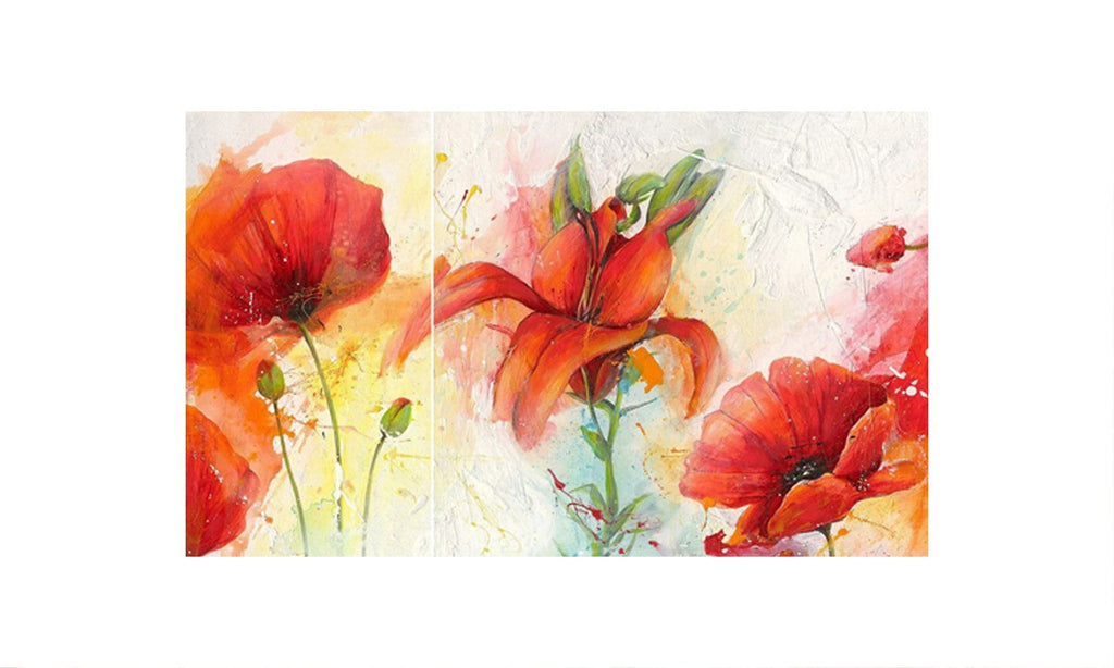 Floral Design Self Adhesive Sparkle Coated Painting without frame Kafalo