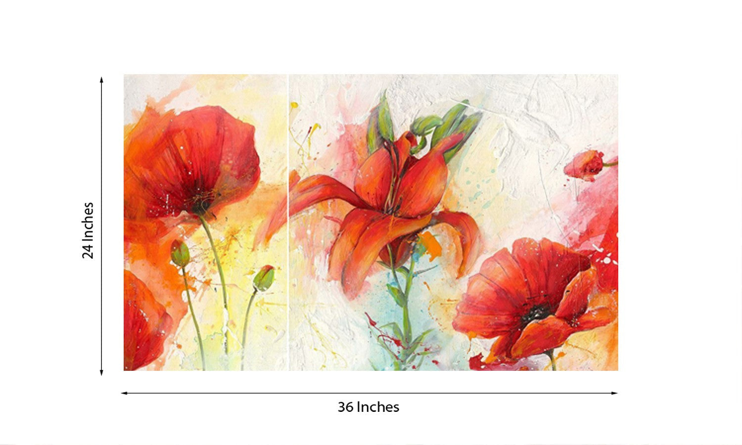 Floral Design Self Adhesive Sparkle Coated Painting without frame Kafalo