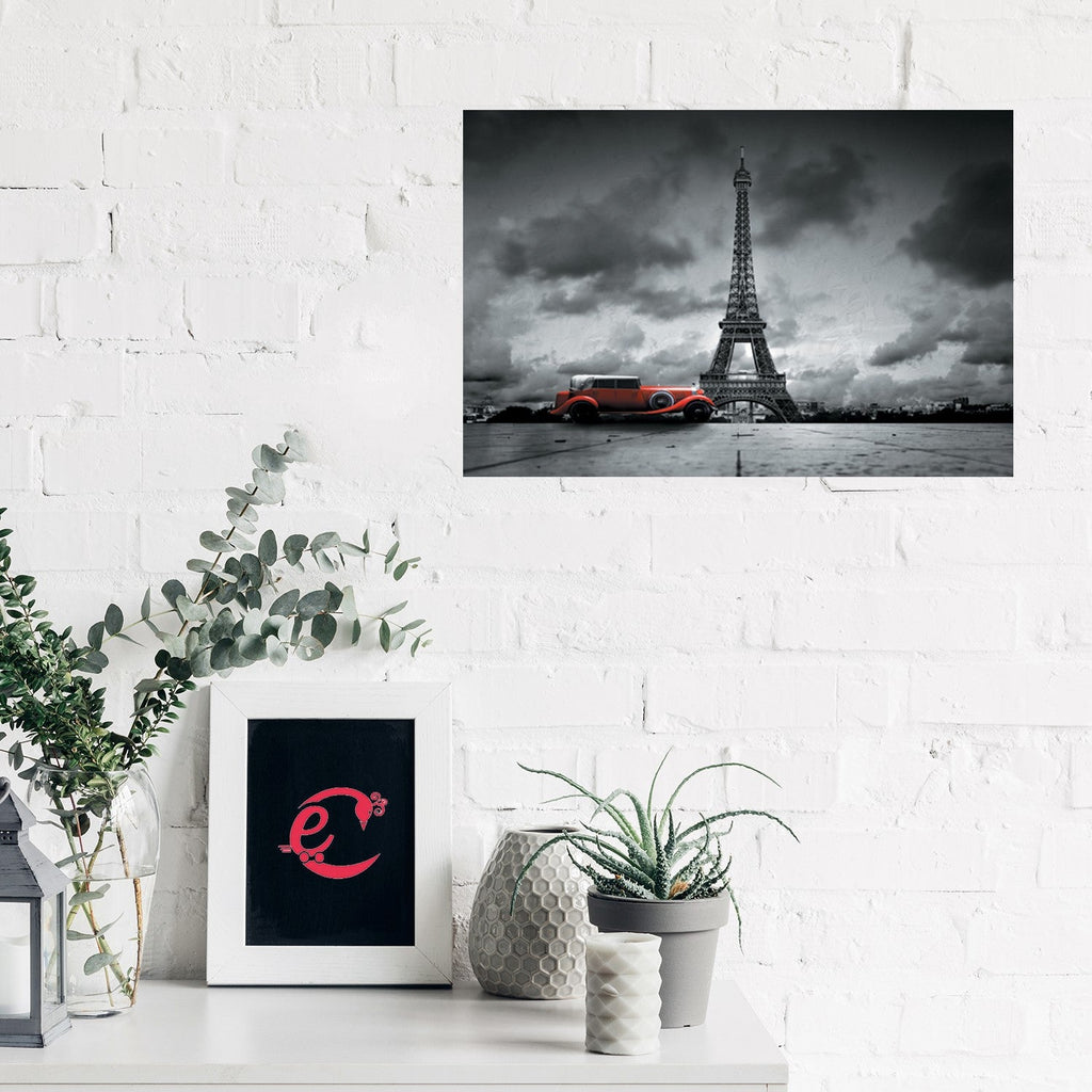 Eiffel Tower Design Self Adhesive Sparkle Coated Painting without frame Kafalo
