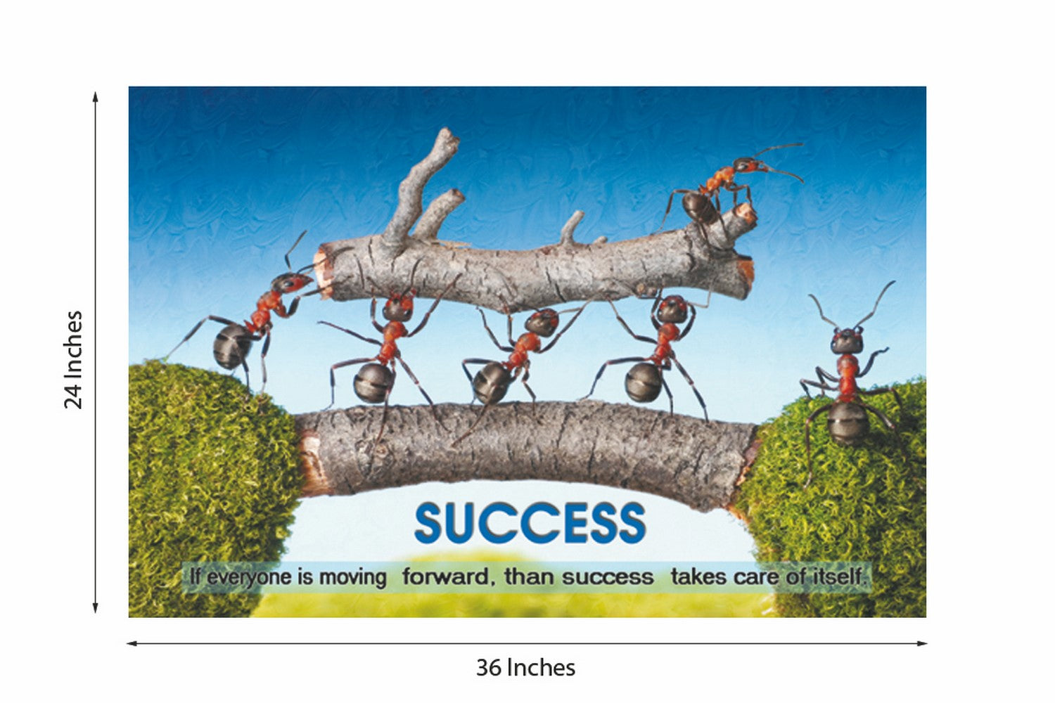 Success Theme Design Self Adhesive Sparkle Coated Painting without frame Kafalo