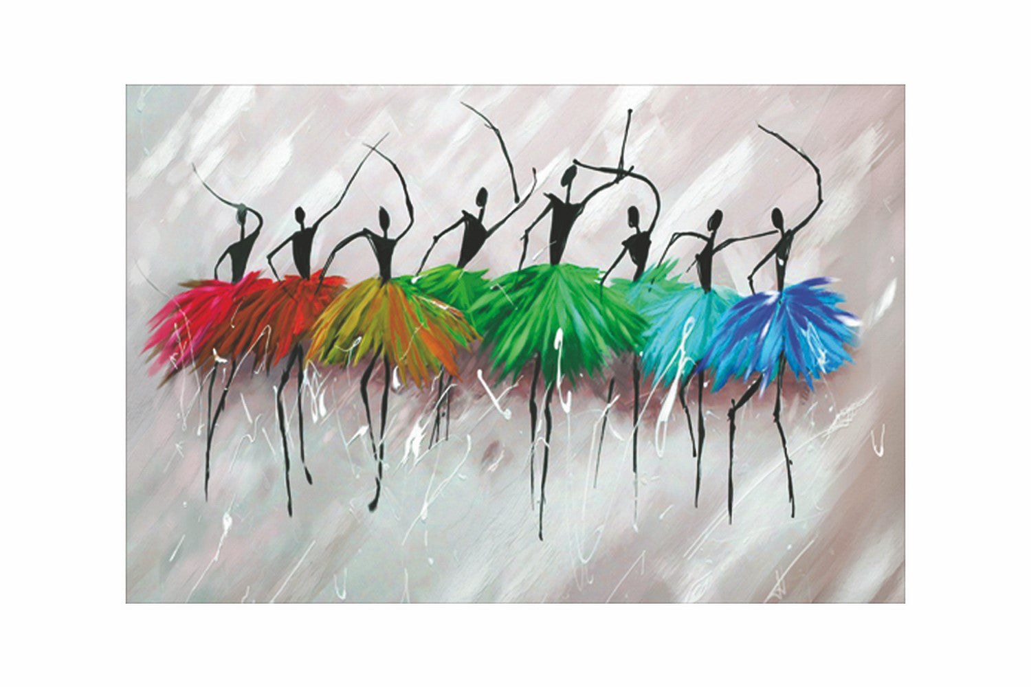 Abstract Dancing Ladies Design Self Adhesive Sparkle Coated Painting without frame Kafalo