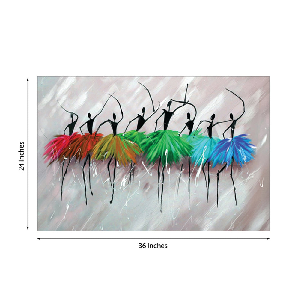 Abstract Dancing Ladies Design Self Adhesive Sparkle Coated Painting without frame Kafalo