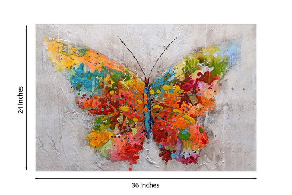 Colorful Butterfly Design Self Adhesive Sparkle Coated Painting without frame Kafalo