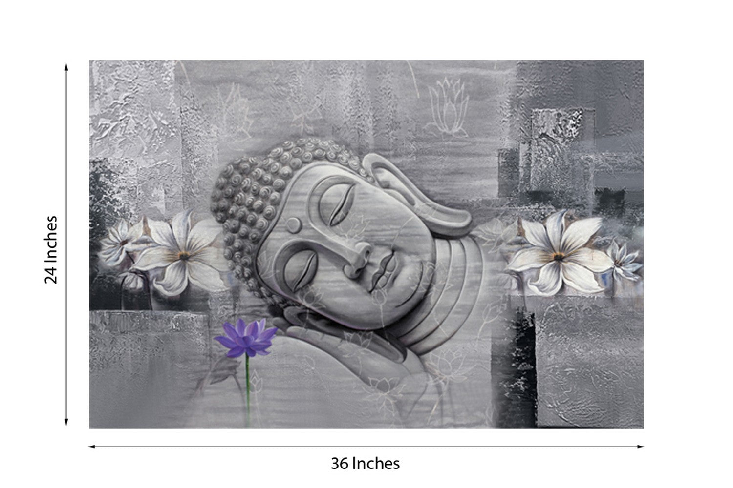 Lord Buddha Design Self Adhesive Sparkle Coated Painting without frame Kafalo