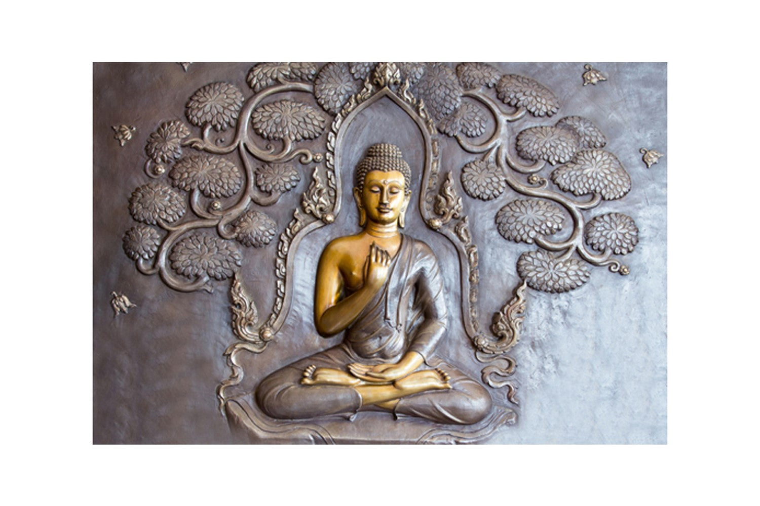 Meditating Buddha Self Adhesive Sparkle Coated Painting without frame Kafalo