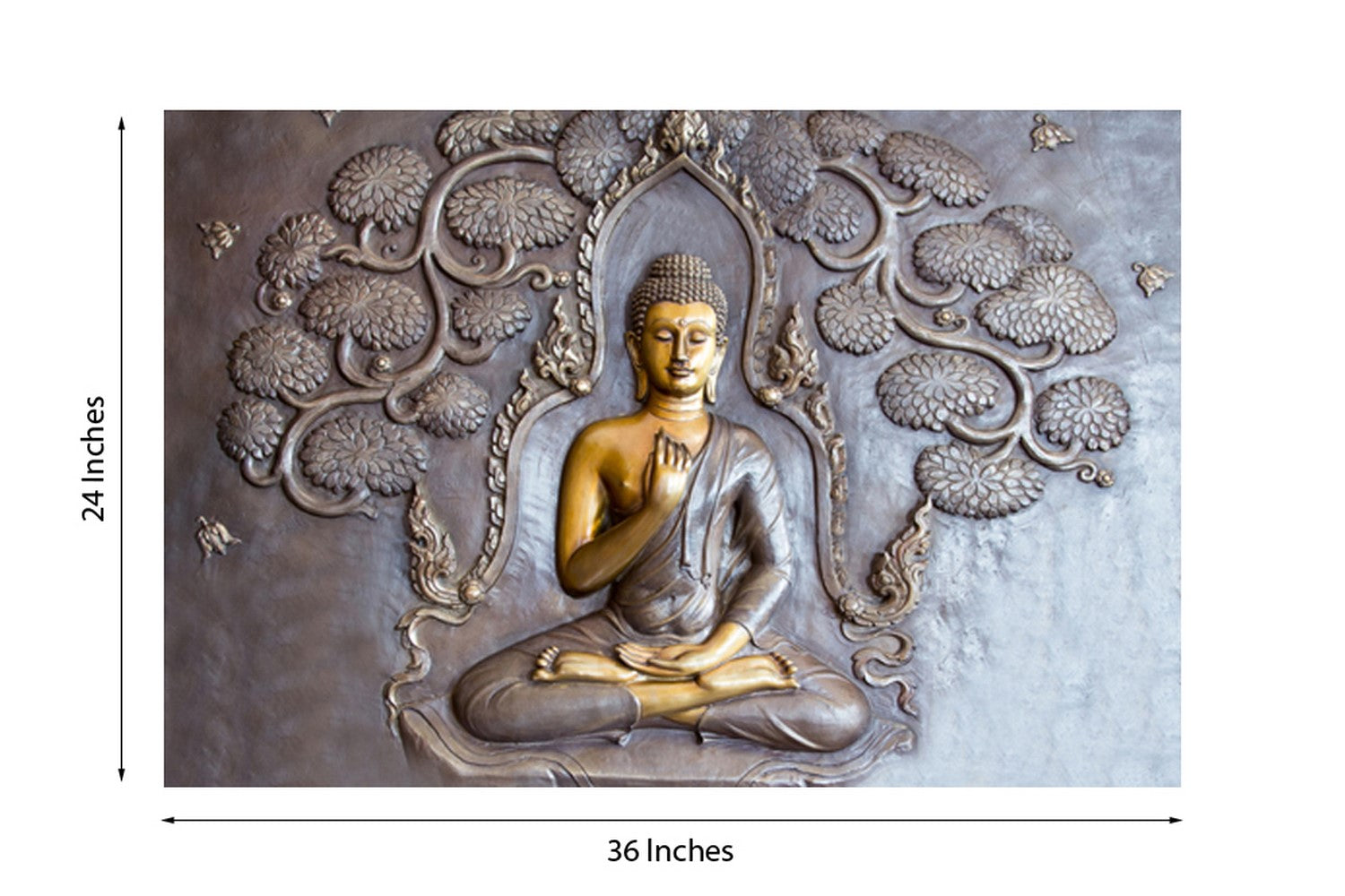 Meditating Buddha Self Adhesive Sparkle Coated Painting without frame Kafalo