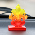 Yellow and Red Transparent Double Sided Crystal Ganesha Idol For Home, Office and Car Dashboard Kafalo