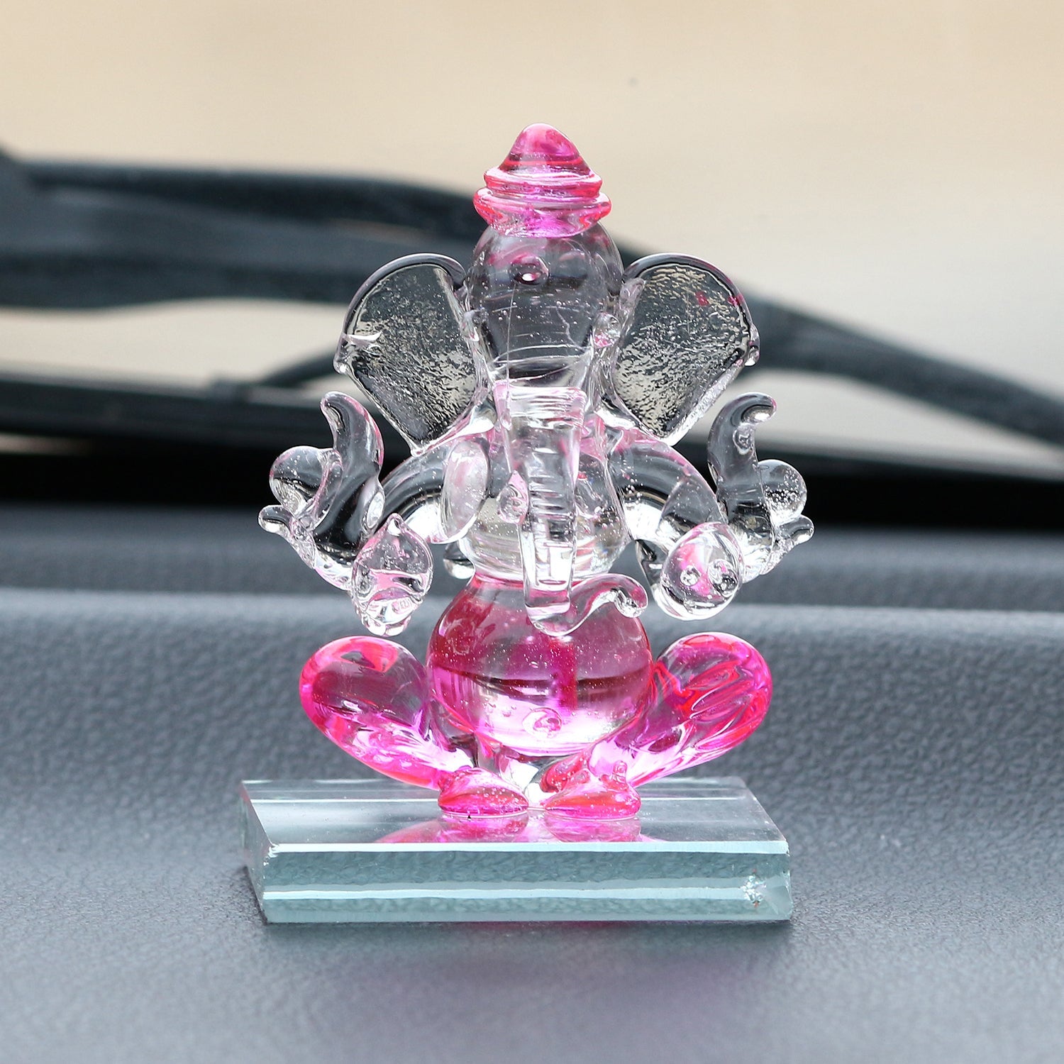 Crystal Lord Ganesha Idol For Home And Car Dashboard Kafalo