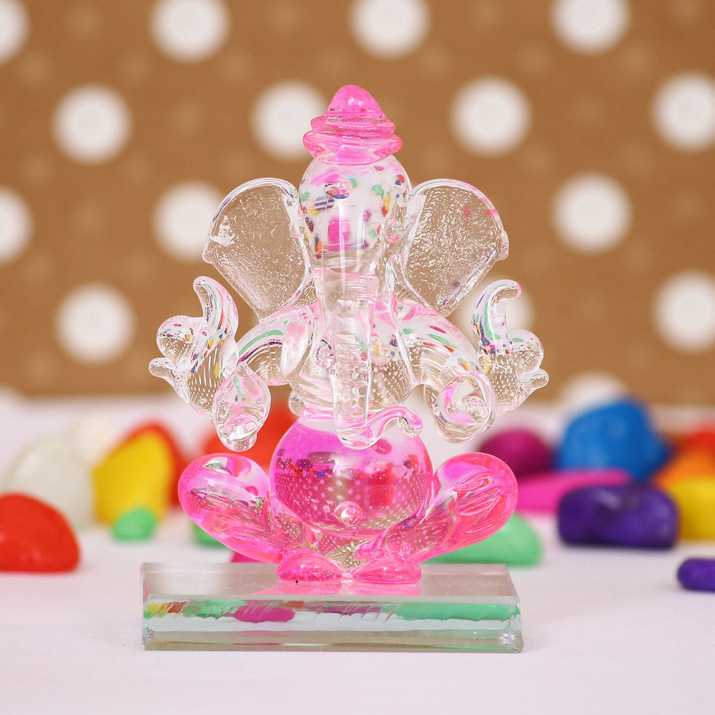 Crystal Lord Ganesha Idol For Home And Car Dashboard Kafalo