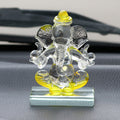 Yellow Transparent Double Sided Crystal Ganesha Idol For Home, Office and Car Dashboard Kafalo