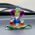 Multicolored and Transparent Double Sided Crystal Car Paan Ganesha Showpiece Kafalo