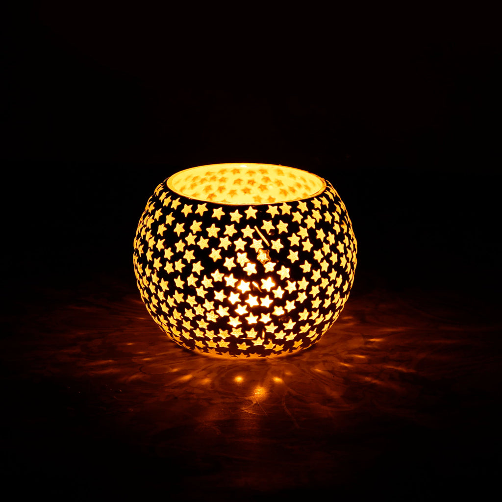 Mosaic Glass Decorative Tea Light Holder/Diya Kafalo