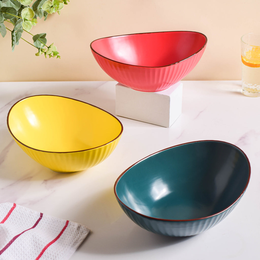 Ribbed Boat Serving Bowl Nestasia