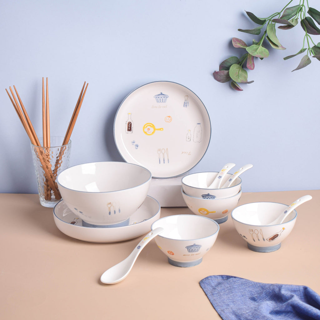 Patterned Soup Bowl Set For 4 Nestasia