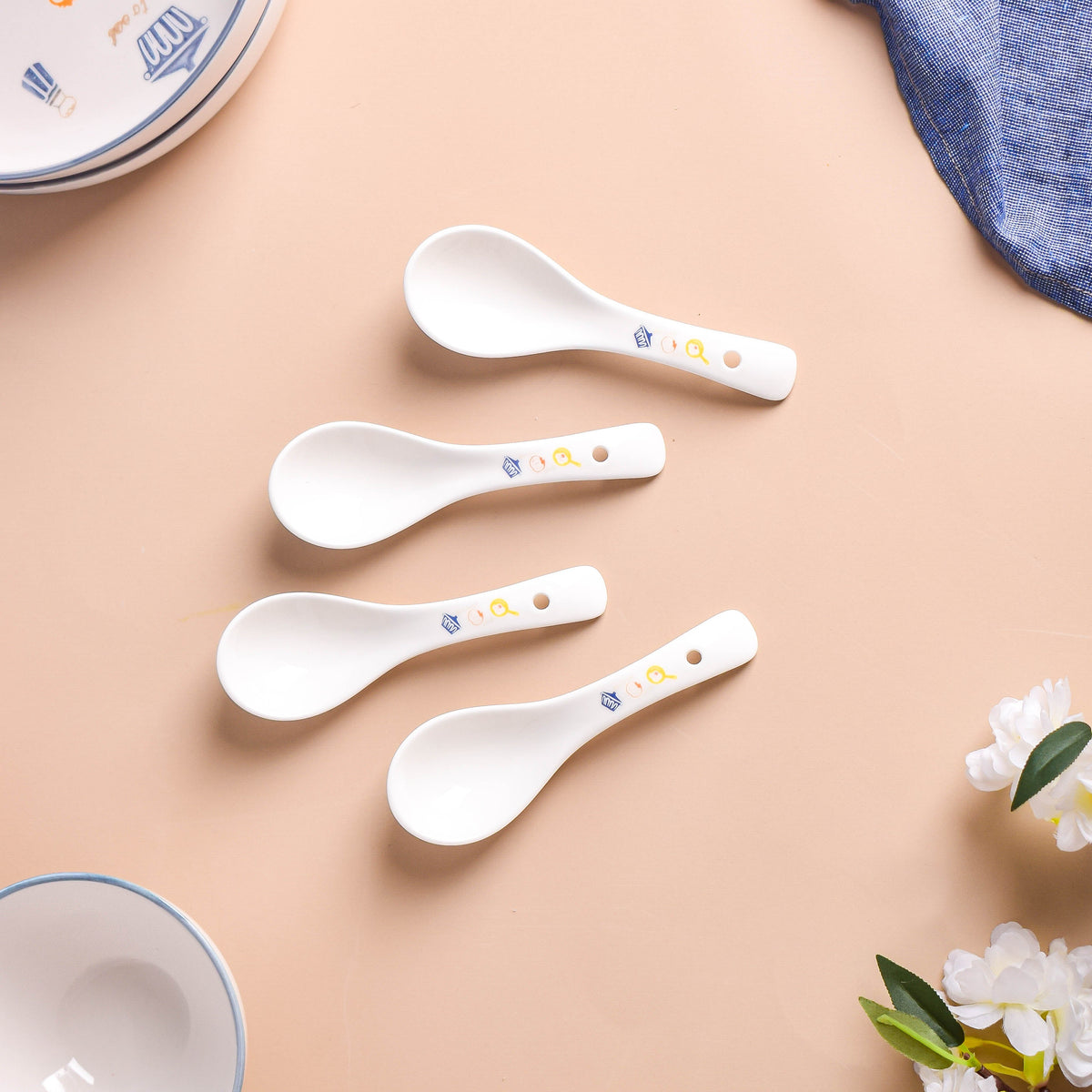 Patterned Soup Bowl Set For 4 Nestasia