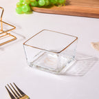 Gold Rim Crystal Bowls Tray Set Of 5 200ml Nestasia