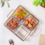 Gold Rim Crystal Bowls Tray Set Of 5 200ml Nestasia