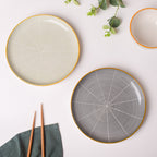 Willow Dark Grey Ceramic Snack Plate 8 inch Nestasia