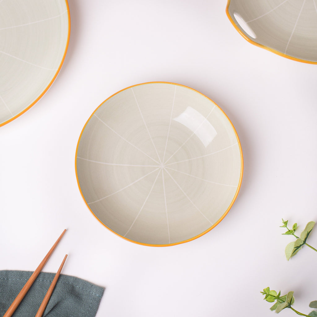 Willow Light Grey Ceramic Snack Plate 7 inch Nestasia