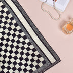 Chequered Designer Black & White Scarf Nestasia