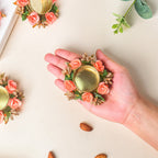 Peach Rose Tea Light Holder Set Of 6 Nestasia