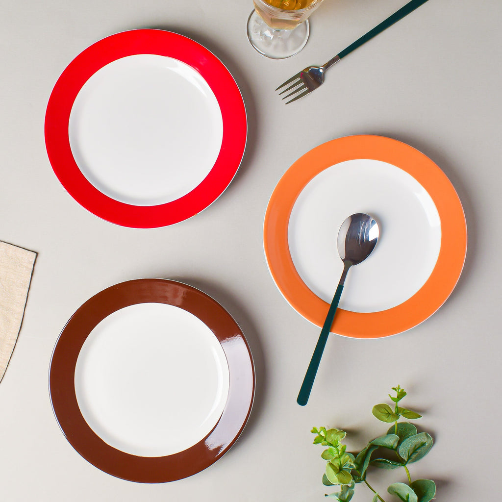 Riona Snack Plate White And Brown 8 Inch Nestasia