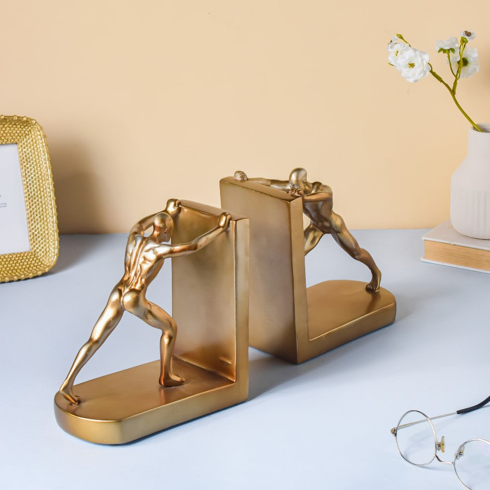 Muscular Men Book Rest Gold 6.5 Inch Nestasia