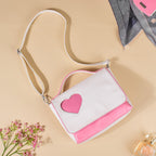 Heart Sling Bag White And Pink Nestasia