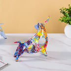 Bull Sculpture Resin Multicolour 8 Inch Nestasia