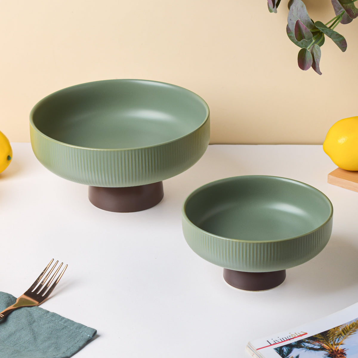 Fern Green Fruit Bowl Small Nestasia