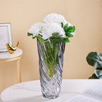 Spiral Winds Glass Flower Vase Grey Large 11 Inch Nestasia