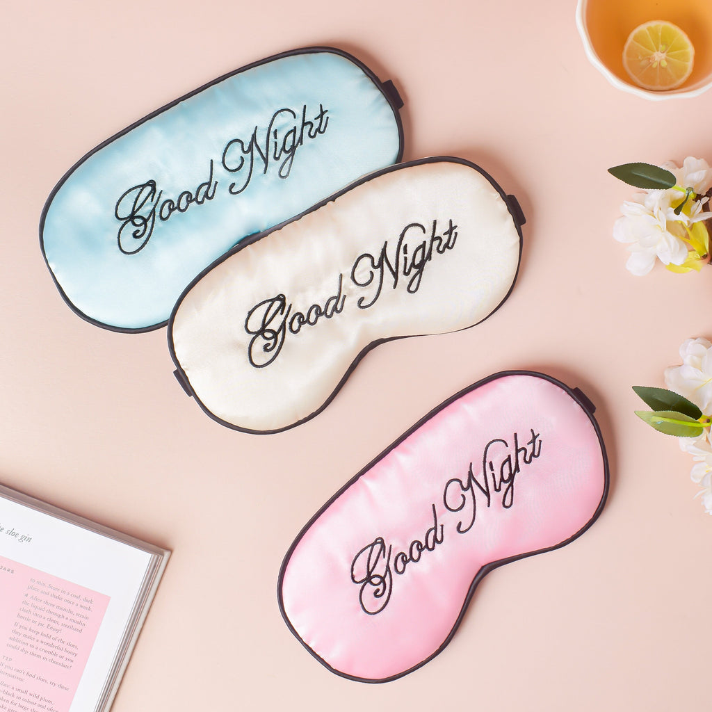 Good Night Sleep Satin Eye Mask Beige Nestasia