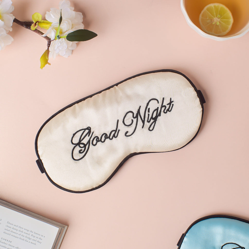 Good Night Sleep Satin Eye Mask Beige Nestasia