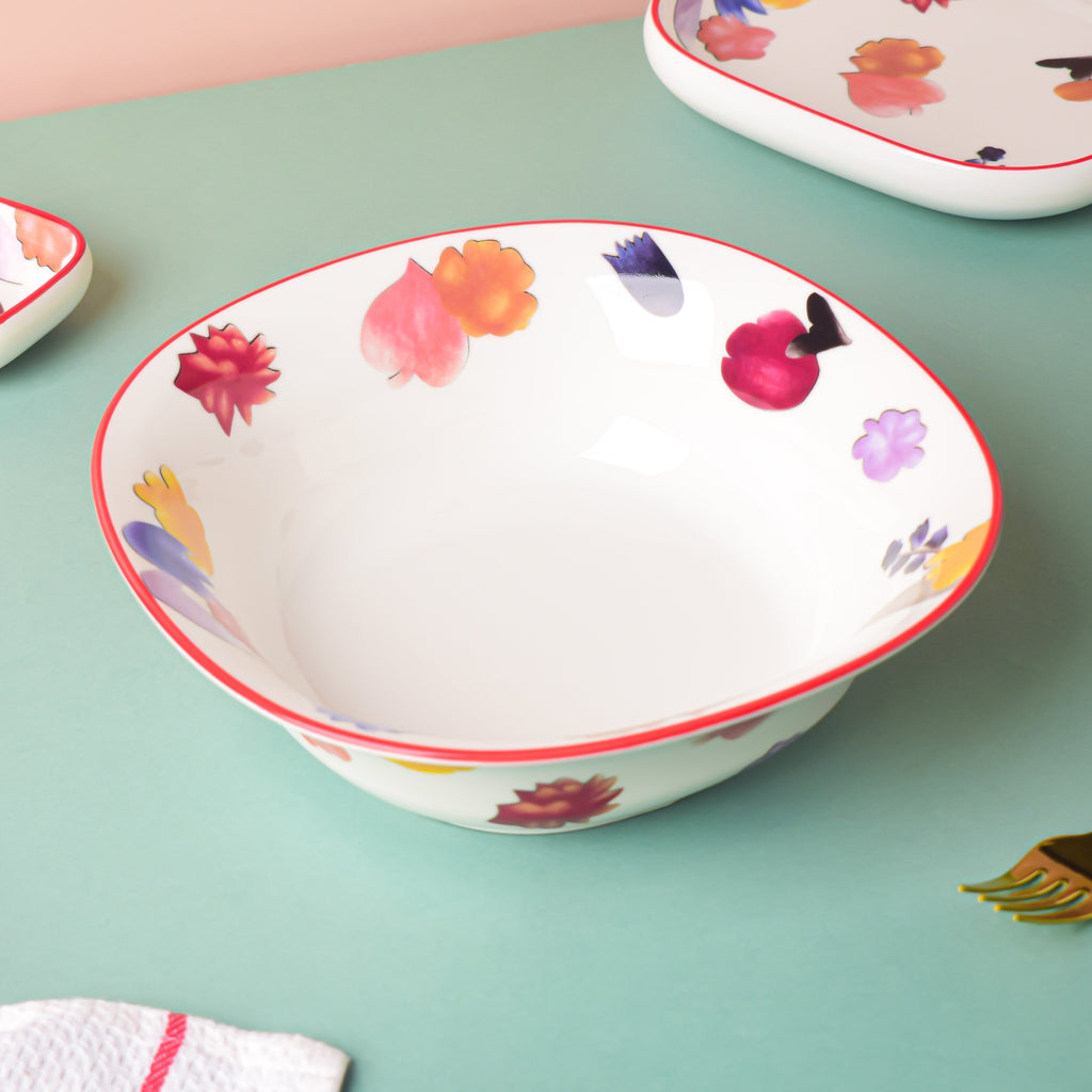 Florista Rimmed Serving Bowl 9 Inch Nestasia