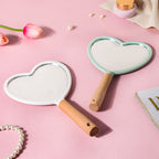 Chic Heart Hand Mirror Green Nestasia