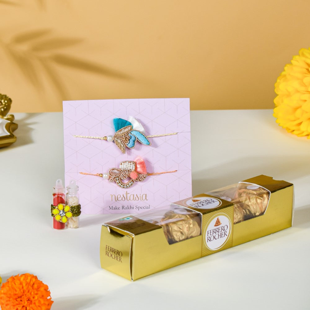 Tea Delight Rakhi Hamper Set Of 4 Nestasia