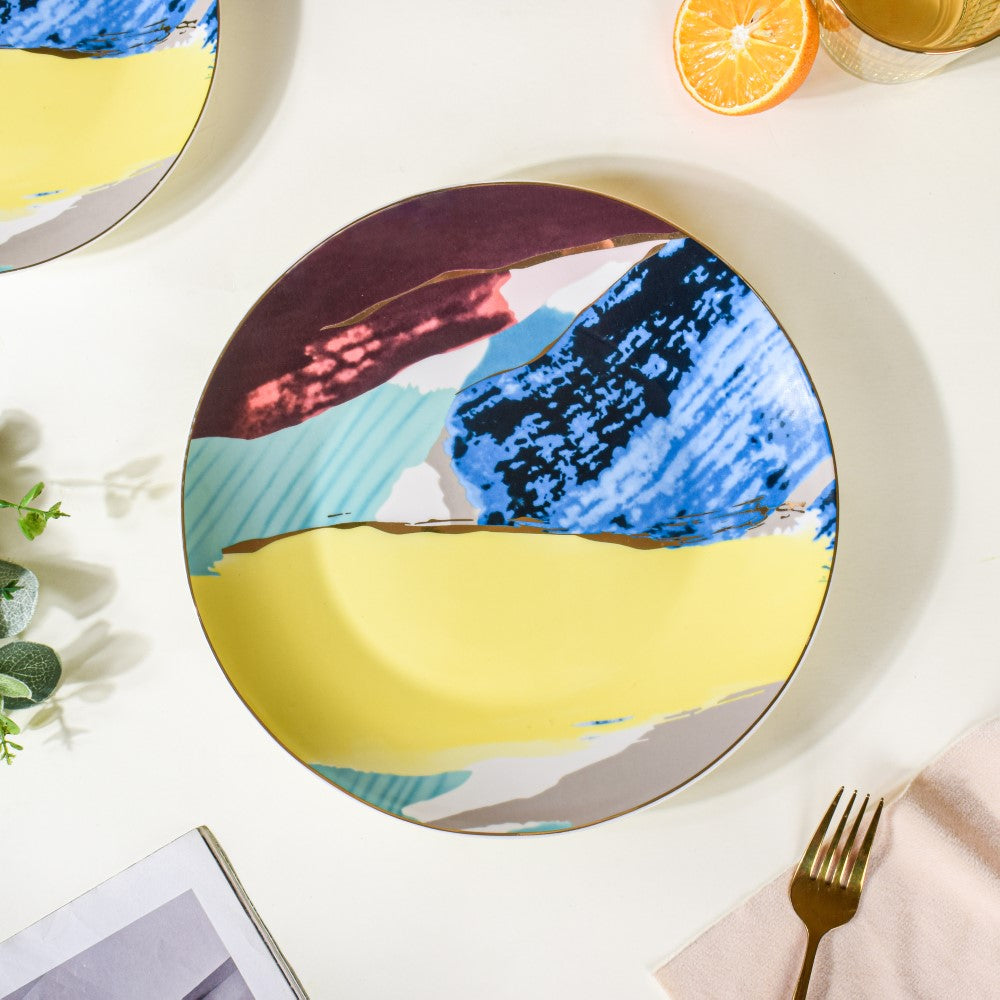 Colourful Ceramic Dinner Plate 10 Inch Nestasia