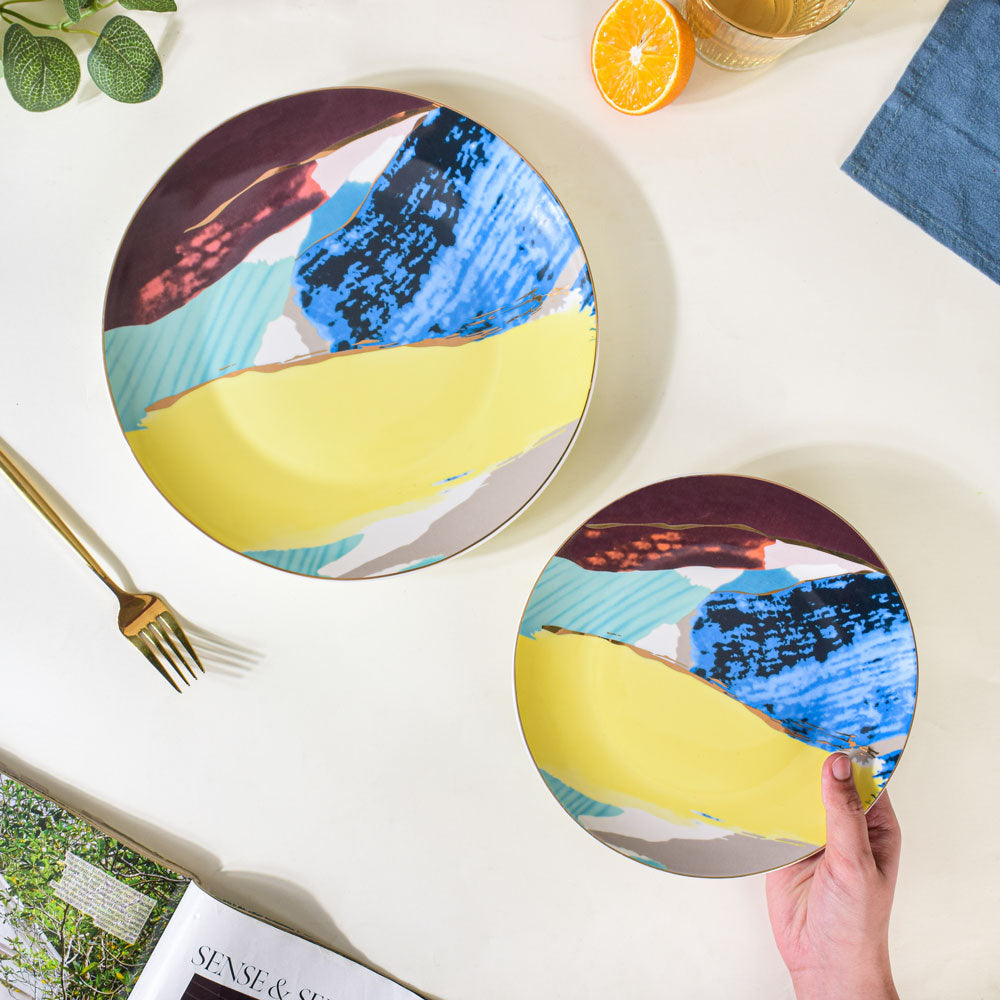 Colourful Ceramic Dinner Plate 10 Inch Nestasia