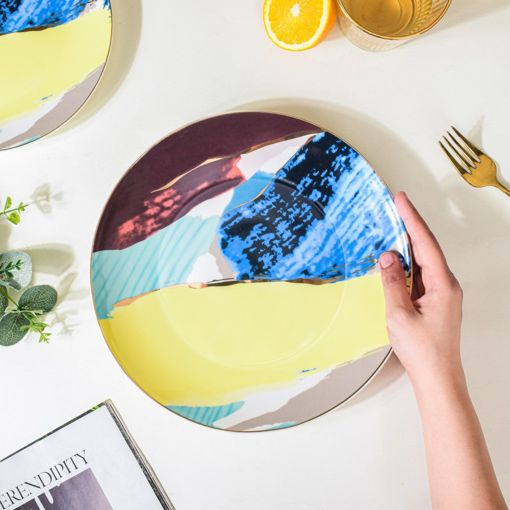 Colourful Ceramic Dinner Plate 10 Inch Nestasia