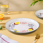 Bloom Ceramic Dinner Plate Grey 10 Inch Nestasia
