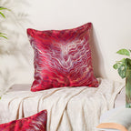 Luxury Embroidered Cushion Cover Red Set of 2 17x17 Inch Nestasia