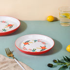 Bloom Ceramic Snack Plate Red 8 Inch Nestasia
